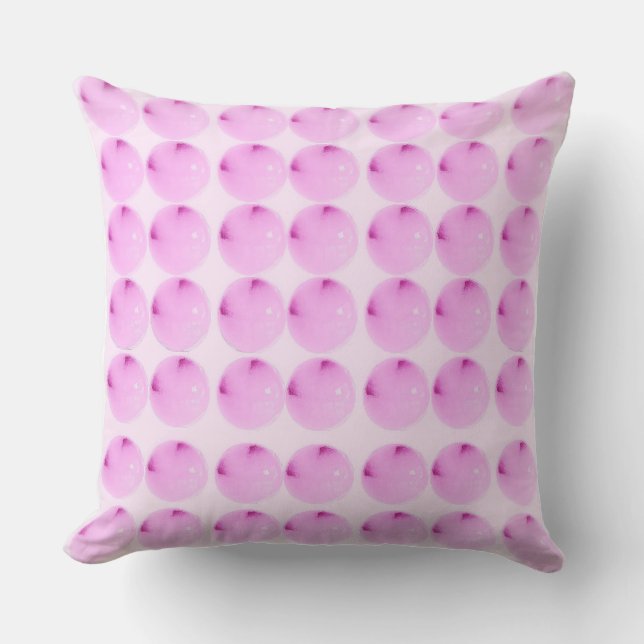 Pink Polka Dot Throw Pillow (Front)