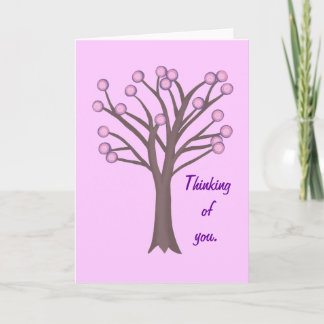 Pink Polka Dot Tree Thinking of You Cards