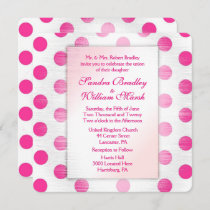 Pink Polka Dot Wedding Invitation