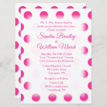 Pink Polka Dot Wedding Invitation