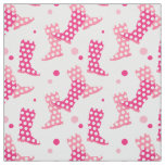 Pink Polka Dot Wellington Boot Pattern Fabric