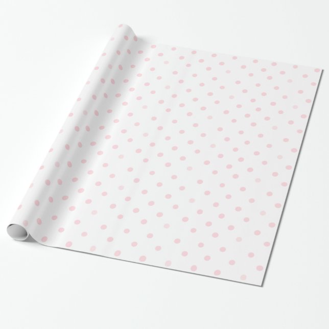 Pink polka dot wrapping paper (Unrolled)