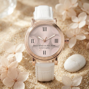 Pink Polka Dot Wristwatch and Personalization Text