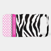 Pink Polka Dot Zebra Stripe iPhone 4 Case-Mate Case (Back (Horizontal))