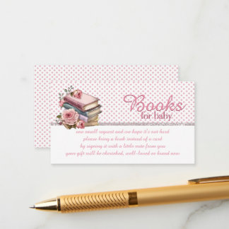 Pink Polka Dots and Pretty Books for Baby Enclosure Card