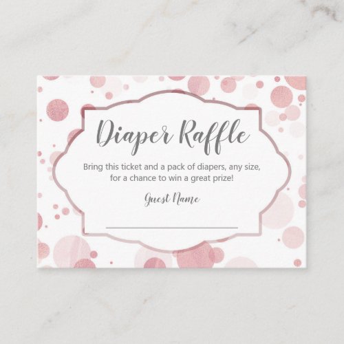 Pink Polka Dots Baby Shower Diaper Raffle Ticket Enclosure Card