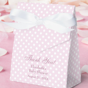 Pink Polka Dots Baby Shower Favor Box