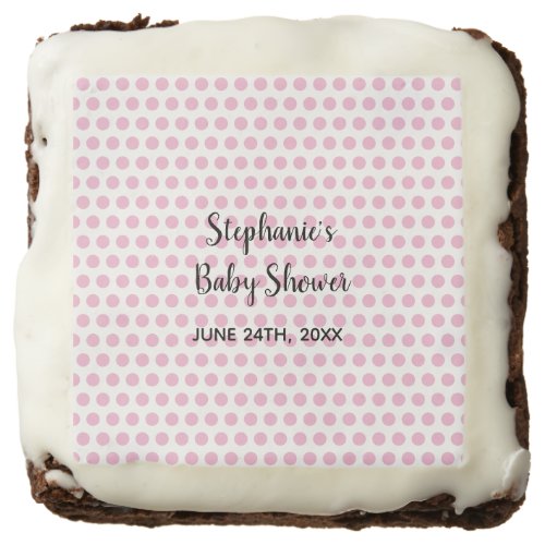 Pink Polka Dots Baby Shower Girls Cute White Cool Brownie