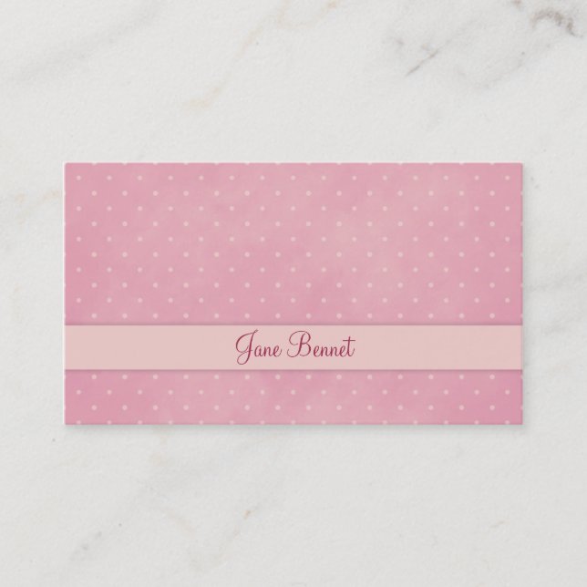 Pink Polka Dots Business Card (Front)