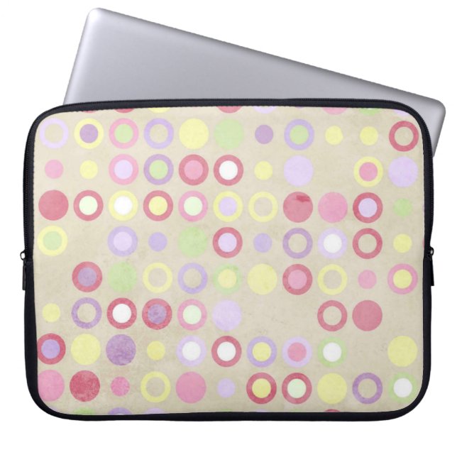 Pink Polka Dots Computer Sleeve (Front)