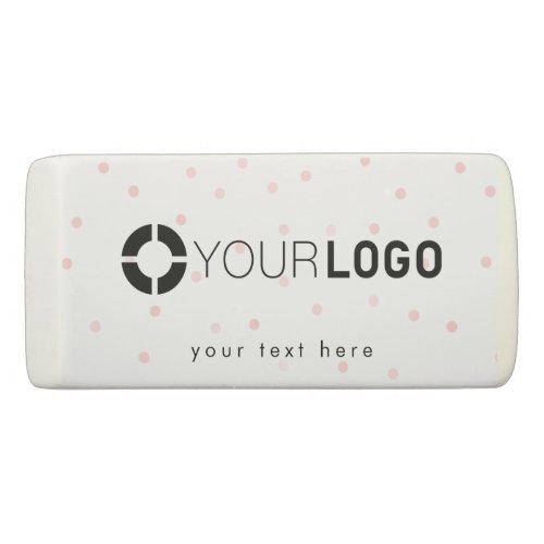 Pink polka dots custom logo branded promotional eraser