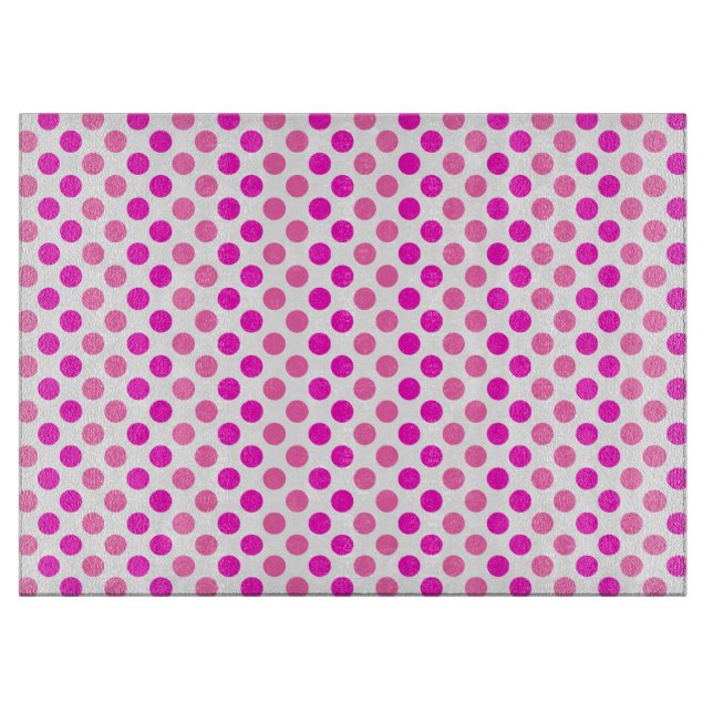 Pink Polka Dots Cutting Board (Front)