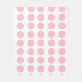 Pink Polka Dots Design Fleece Blanket