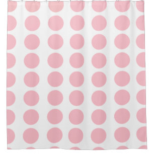 Pink Polka Dots Design Shower Curtain