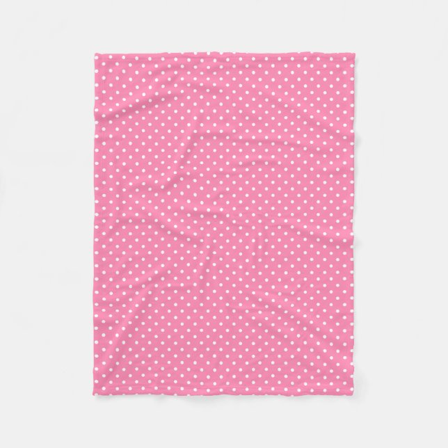 Pink Polka Dots Fleece Blanket (Front)