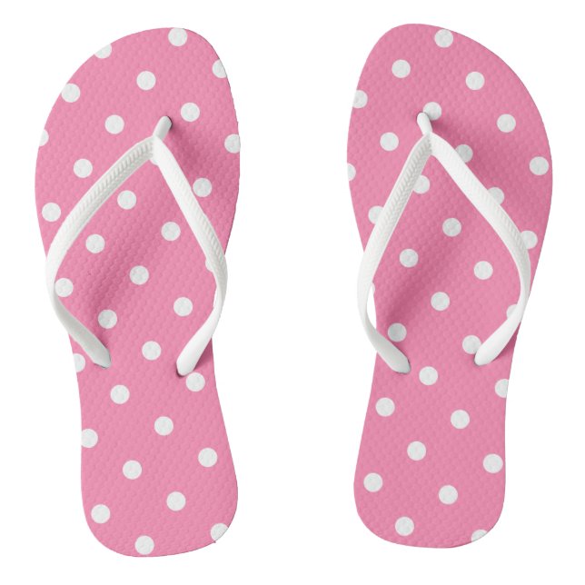 Pink Polka Dots Flip Flops (Footbed)