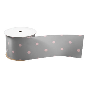 Pink Polka Dots Girly Feminine Gray Cute Easter Satin Ribbon