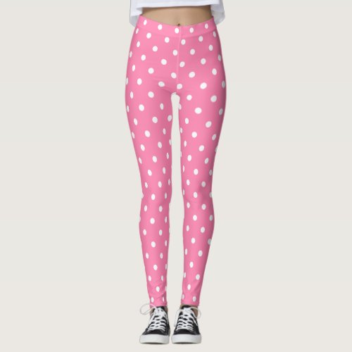 Pink Polka Dots Leggings