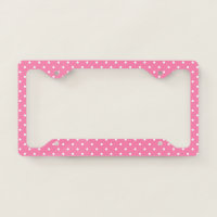Pink Polka Dots License Plate Frame