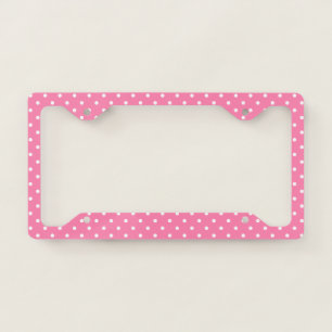 Pink Polka Dots License Plate Frame