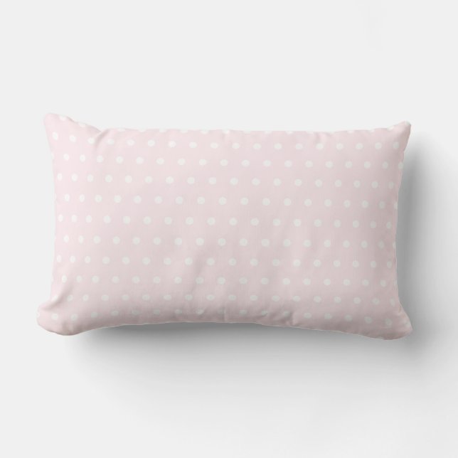 Pink Polka Dots Lumbar Pillow (Front)