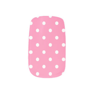 Pink Polka Dots Minx Nail Art
