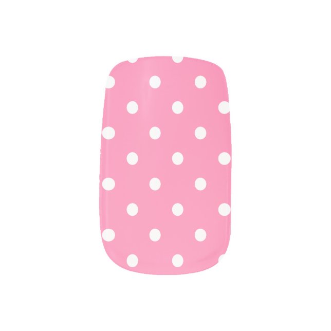 Pink Polka Dots Minx Nail Art (Left Thumb)