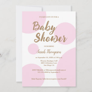 Pink Polka dots Modern Chic Baby Shower Invitation
