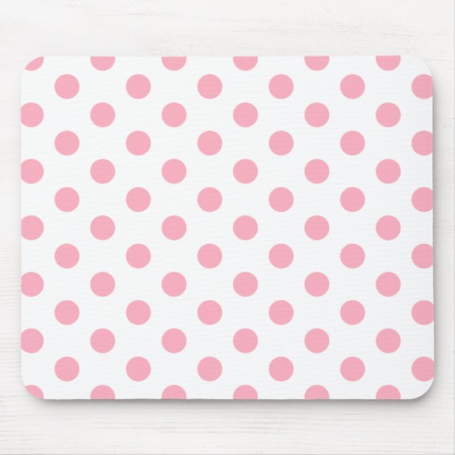 Pink Polka Dots Mouse Pad (Front)