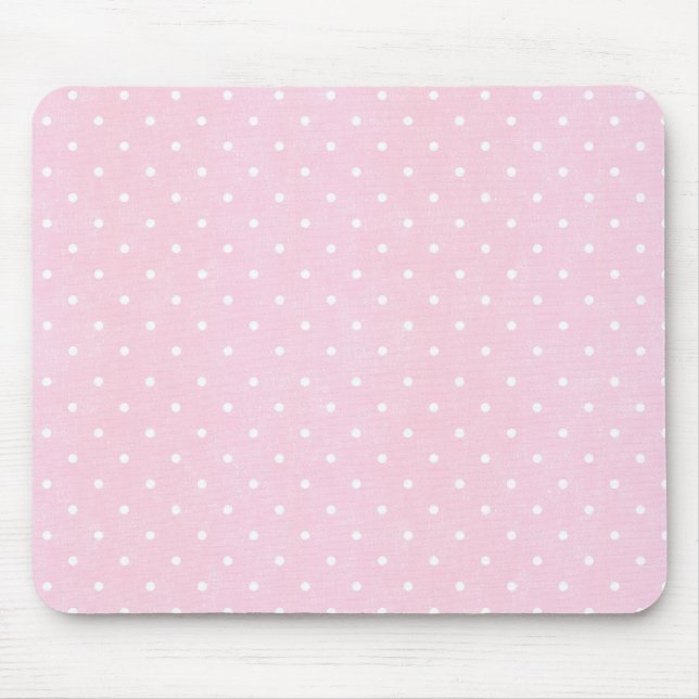 Pink Polka Dots Mouse Pad (Front)