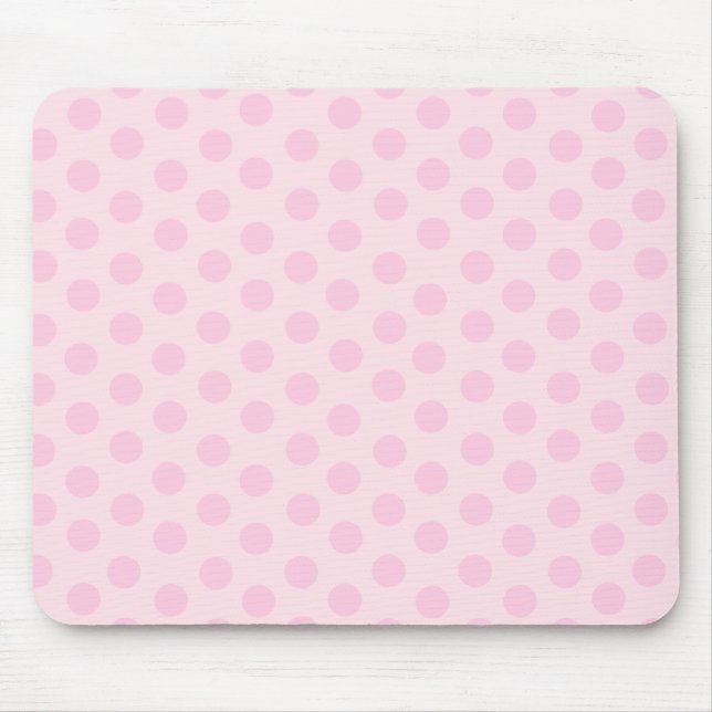 Pink Polka Dots Mouse Pad (Front)