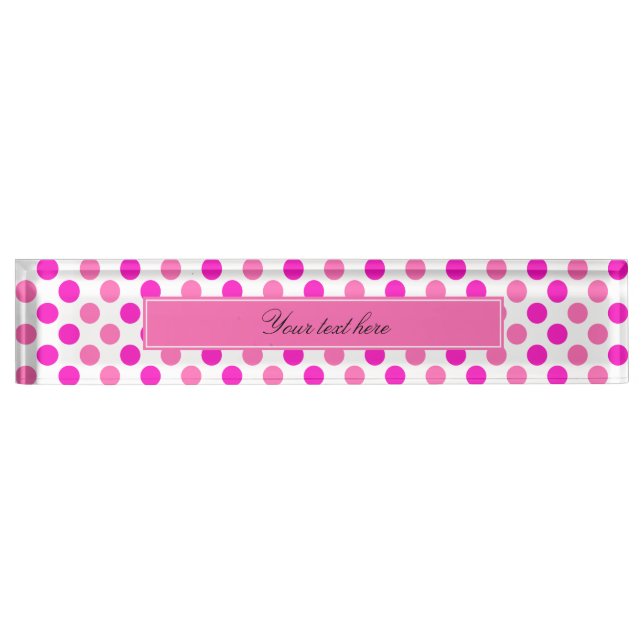 Pink Polka Dots Name Plate (Front)