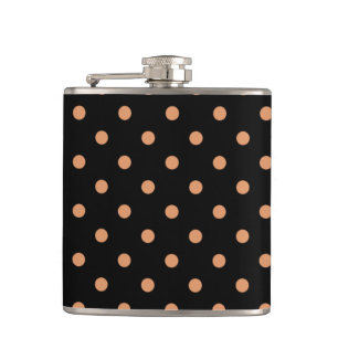 Pink polka dots on black flask