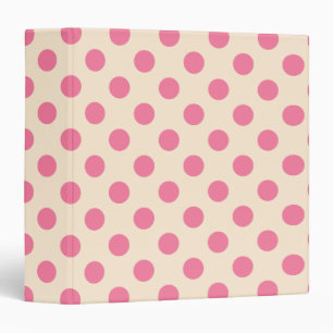 Pink polka dots on cream binder