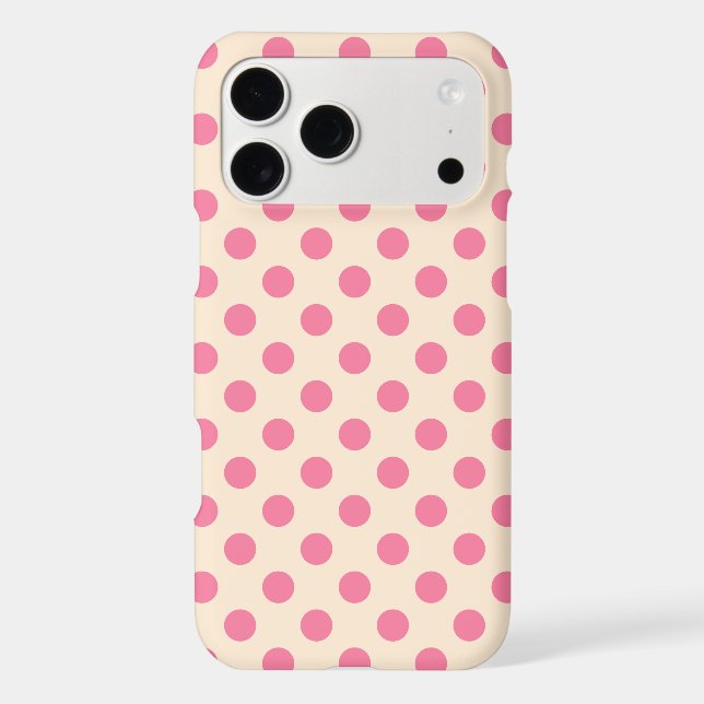 Pink polka dots on cream Case-Mate iPhone case (Back)