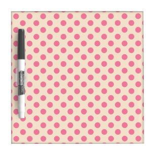 Pink polka dots on cream Dry-Erase board