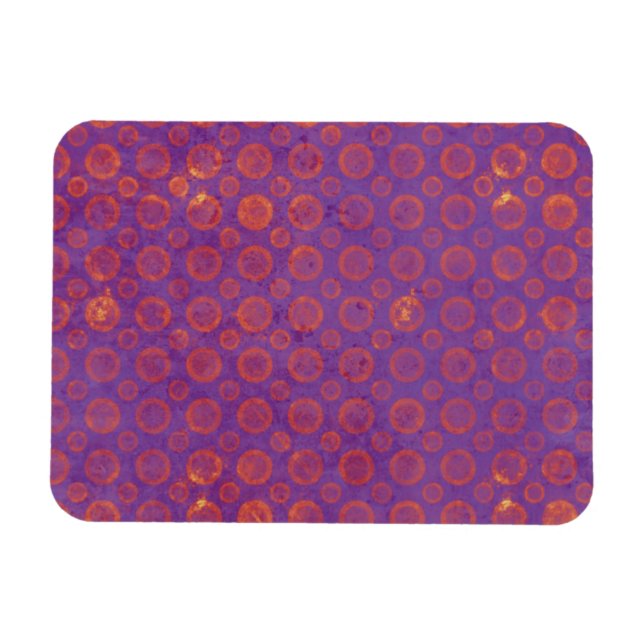 Pink Polka Dots on Purple Magnet (Horizontal)