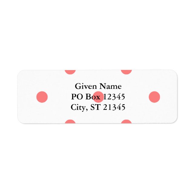 Pink Polka Dots on White Label (Front)