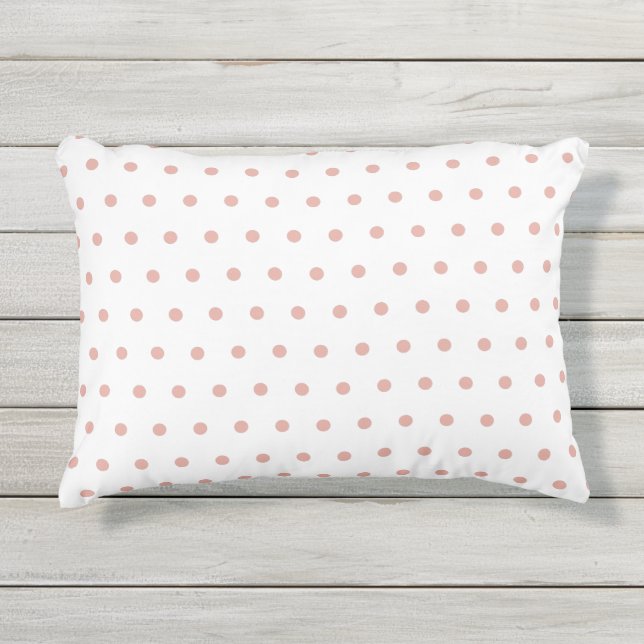Pink Polka Dots Outdoor Pillow (Front)