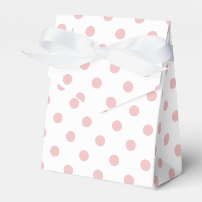 Pink Polka Dots Pattern Favor Boxes (Front Side)