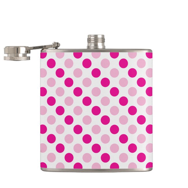 Pink polka dots pattern flask (Opened)