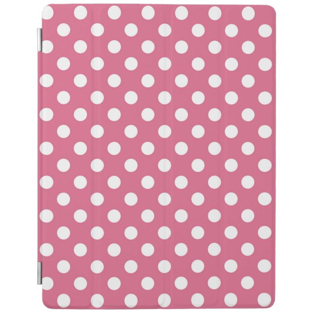 Pink Polka Dots Pattern iPad Smart Cover (Front)