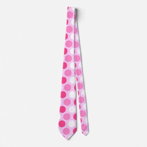 Pink polka dots pattern neck tie