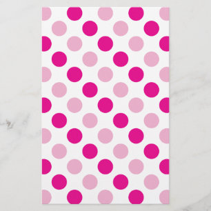 Pink polka dots pattern stationery