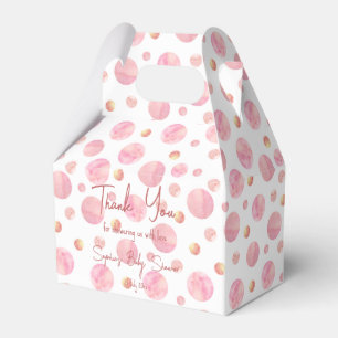 Pink polka dots personalized favor box