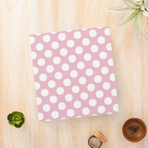 Pink Polka Dots, Polka Dot Pattern, Dots, Dotted 3 Ring Binder