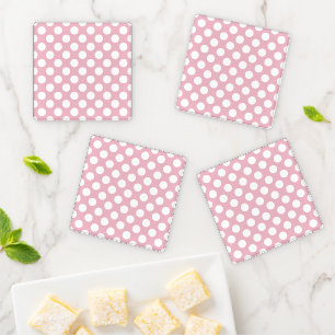 Pink Polka Dots, Polka Dot Pattern, Dots, Dotted Coaster Set
