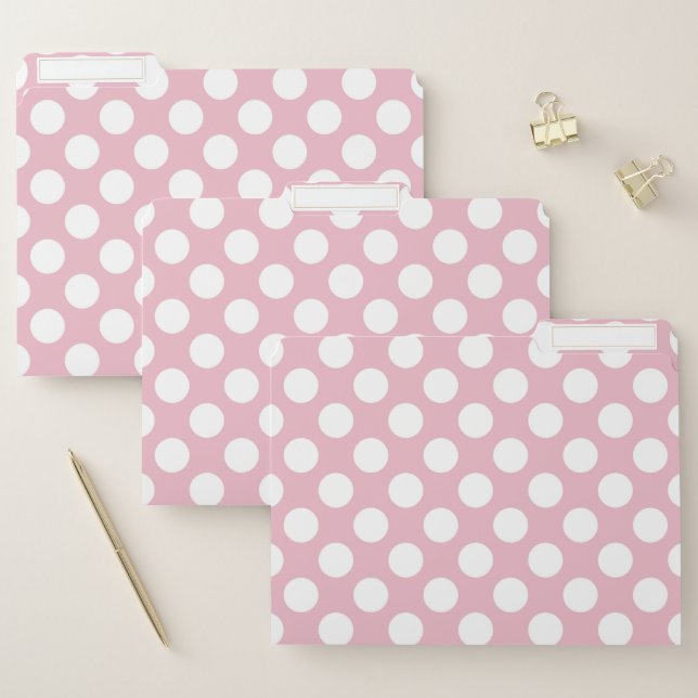 Pink Polka Dots, Polka Dot Pattern, Dots, Dotted File Folder (Set)