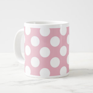 Pink Polka Dots, Polka Dot Pattern, Dots, Dotted Giant Coffee Mug
