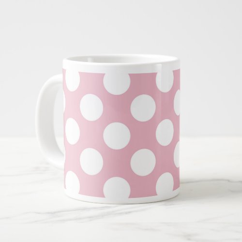 Pink Polka Dots Polka Dot Pattern Dots Dotted Giant Coffee Mug
